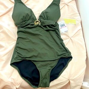 Michael Korrs olive green swimsuit. Never worn w/ tags.